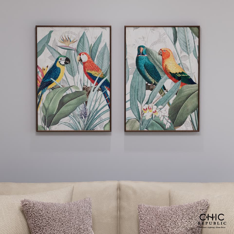PARROT PAIR-A/50x70,ภาพติดฝาผนัง-3
