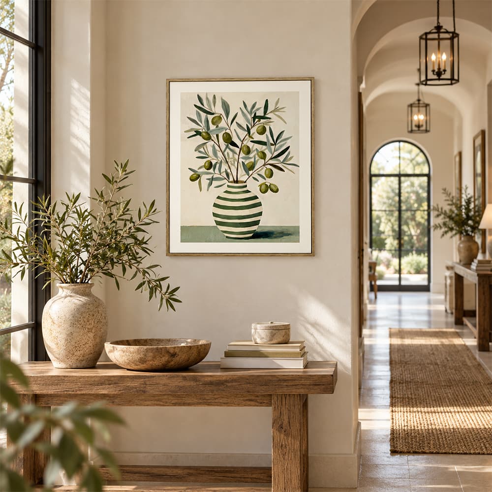 OLIVE STRIPE/40x50,ภาพติดฝาผนัง