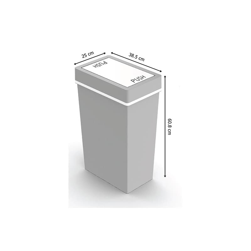 ถังขยะฝาสวิง สีเทา 40 ลิตร-2