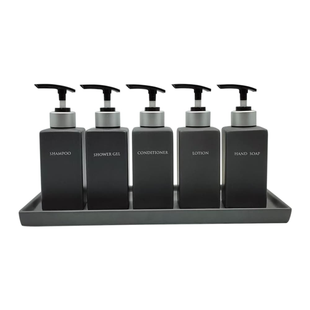 ขวดใส่ครีมอาบน้ำพร้อมหัวปั๊มพลาสติก+ติดสติกเกอร์ญี-2