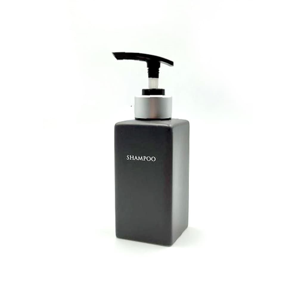 ขวดใส่แชมพูพร้อมหัวปั๊มพลาสติก+ติดสติกเกอร์ญี่ปุ่น