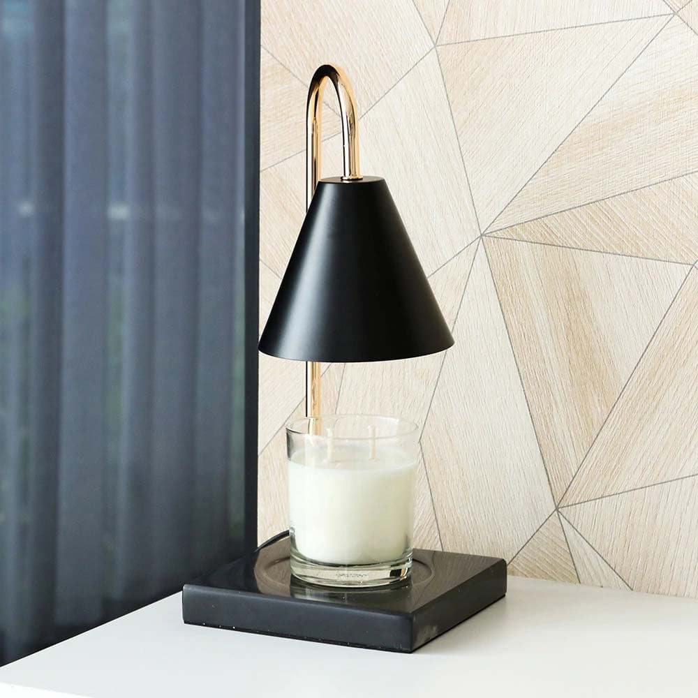 โคมไฟอุ่นเทียนหอมสไตล์คลาสสิค ฐานดำ ตั้งเวลาได้