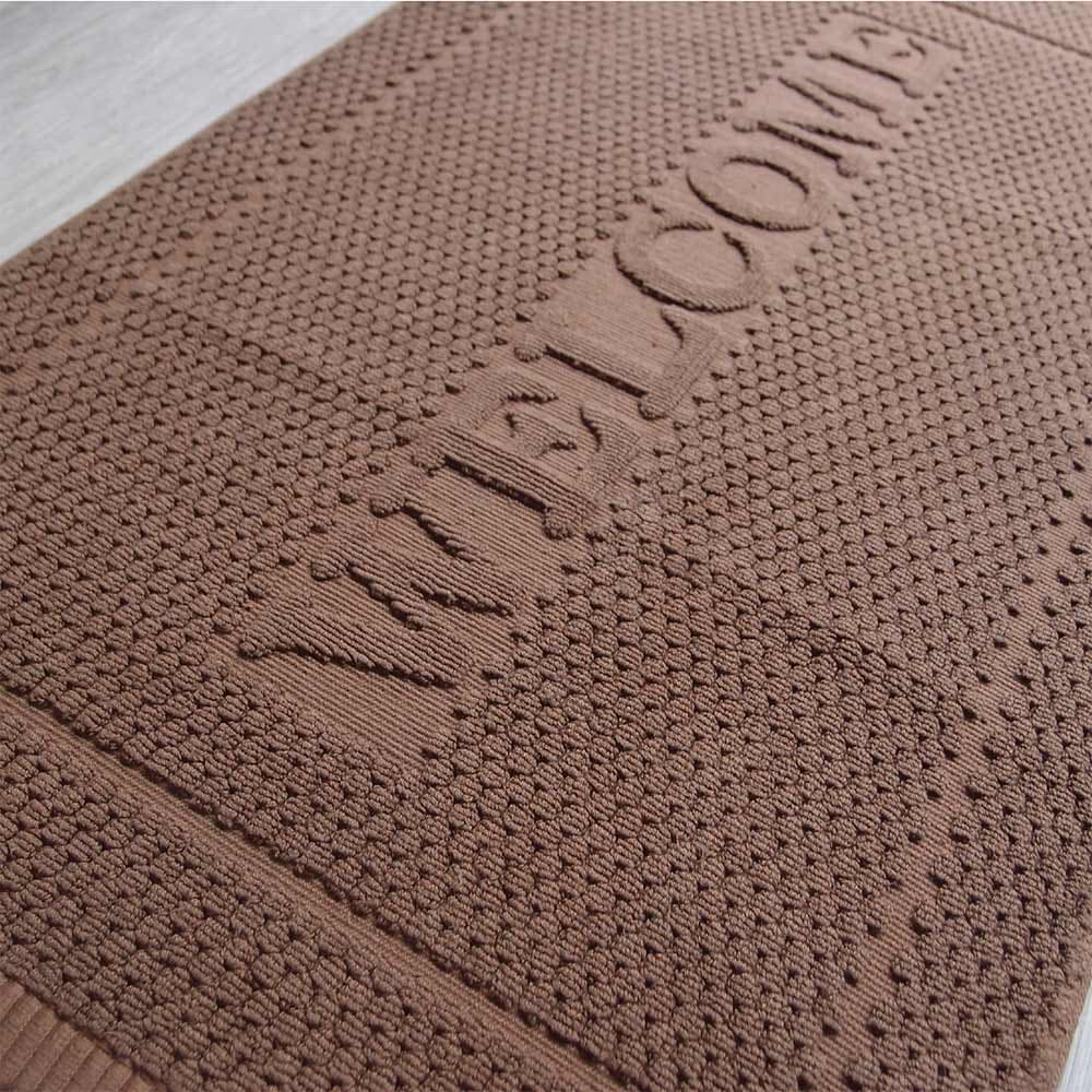 พรมเช็ดเท้า รุ่น เวลคัม สีน้ำตาล ขนาด 45x71 ซม.