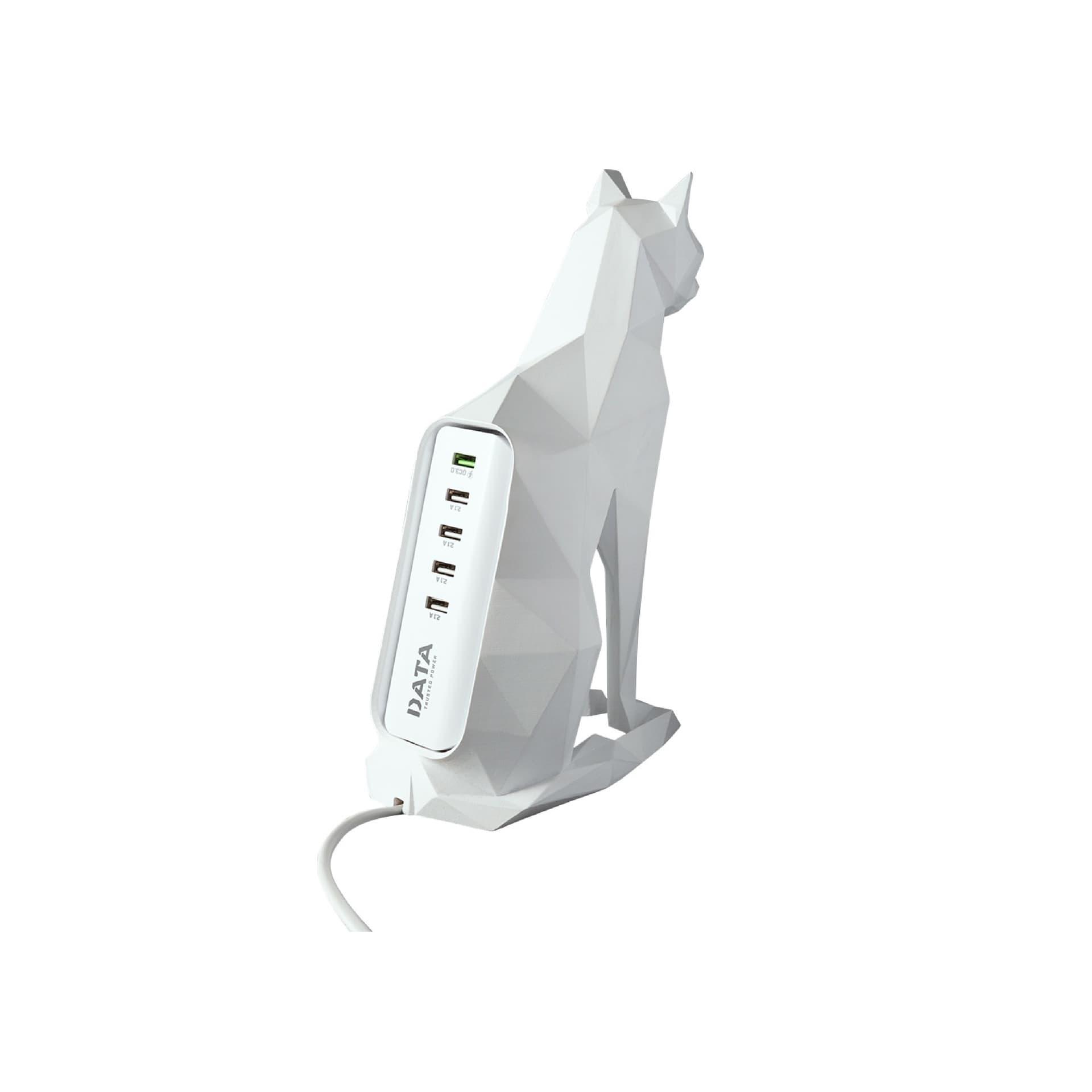 ปลั๊กรูปแมวตัวเล็ก (สีขาว) USB 5 ช่อง-2