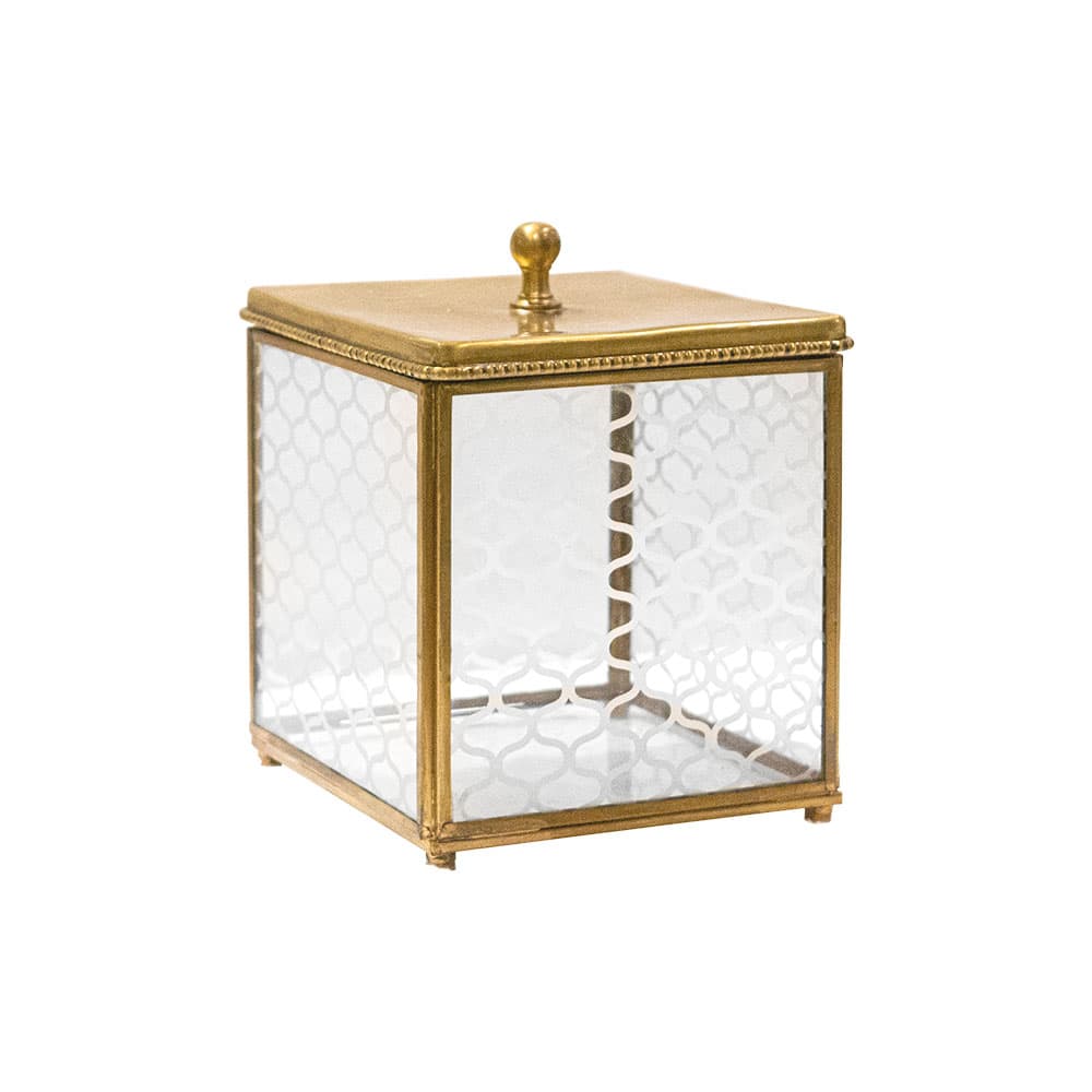 กล่องเหลี่ยมทรงสูง มีฝาโลหะปิด