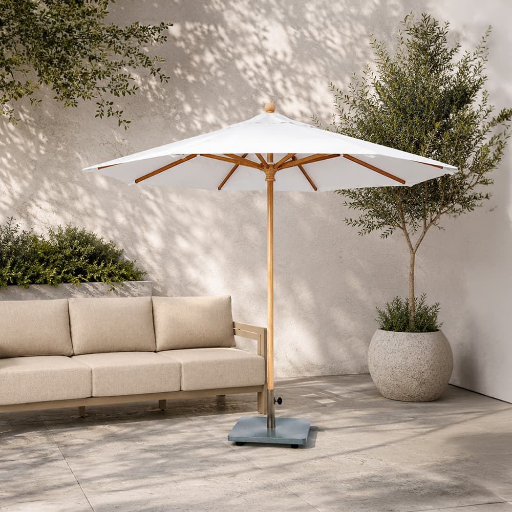 PARASOL-WHITE/2M,ร่มสนามพร้อมฐาน