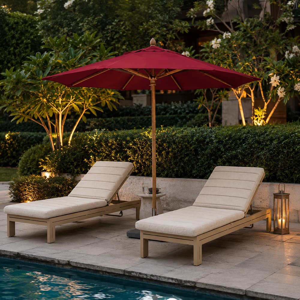 PARASOL-BURGUNDY/2M,ร่มสนามพร้อมฐาน