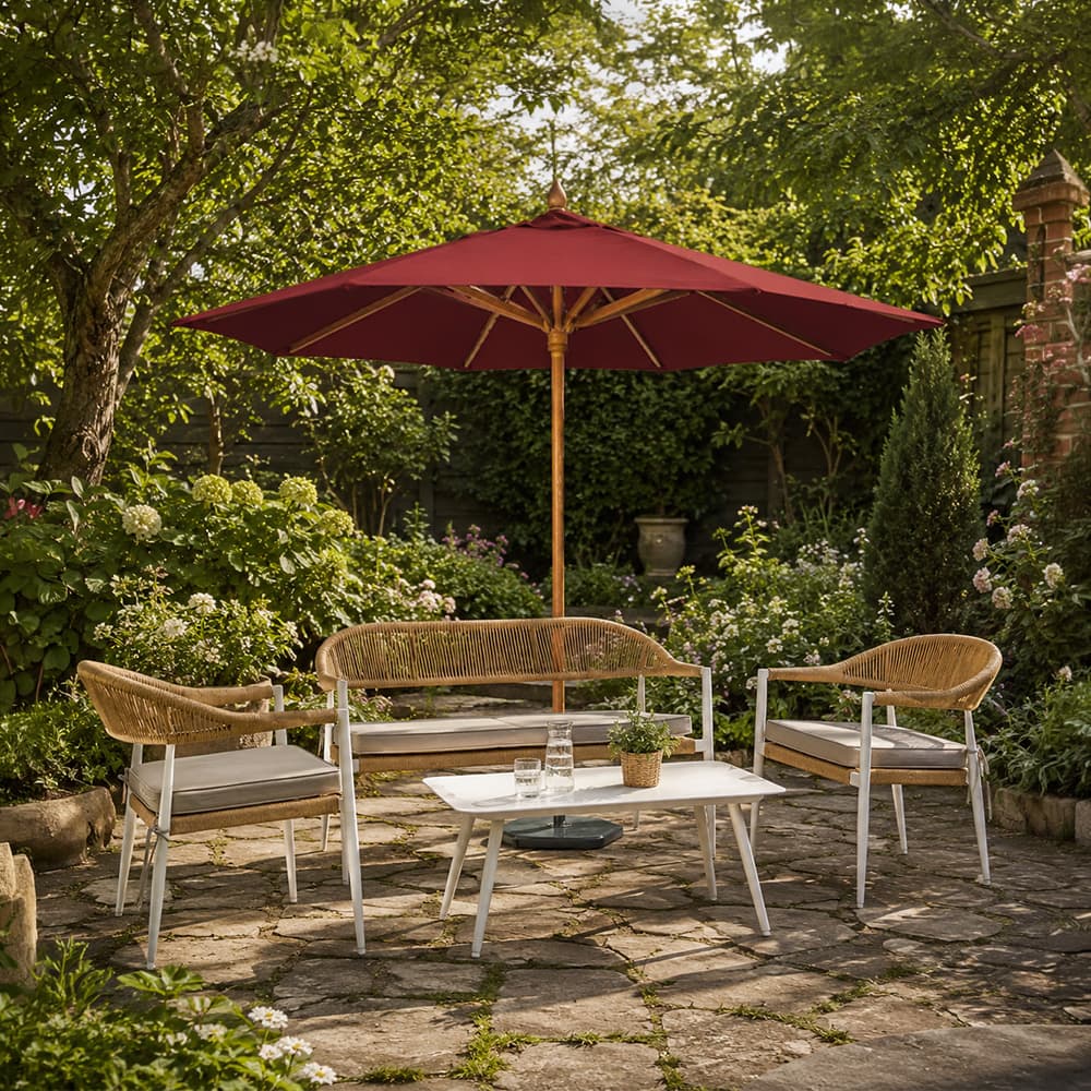 PARASOL-BURGUNDY/2.5M,ร่มสนามพร้อมฐาน