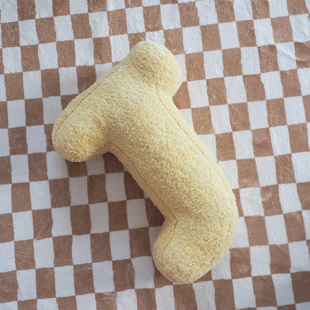 หมอนอิงตัวอักษร - J (สีเหลือง)