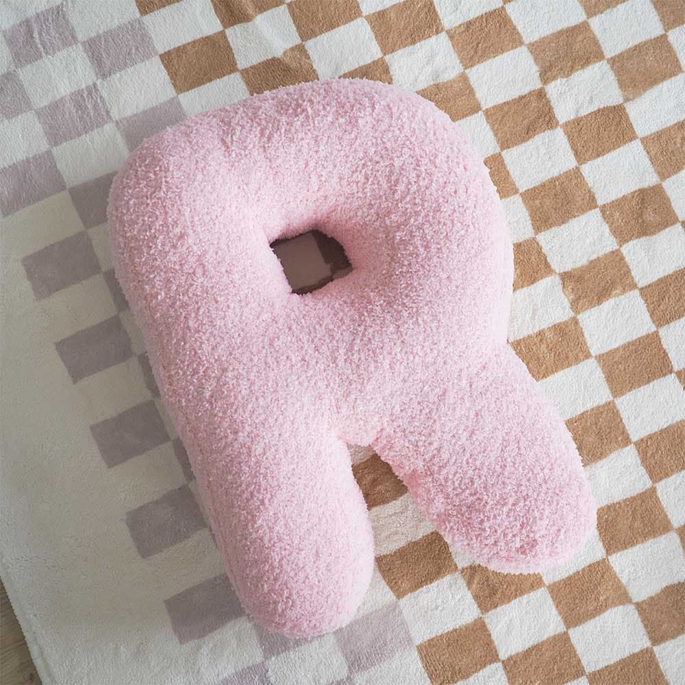 หมอนอิงตัวอักษร - R (สีชมพู)