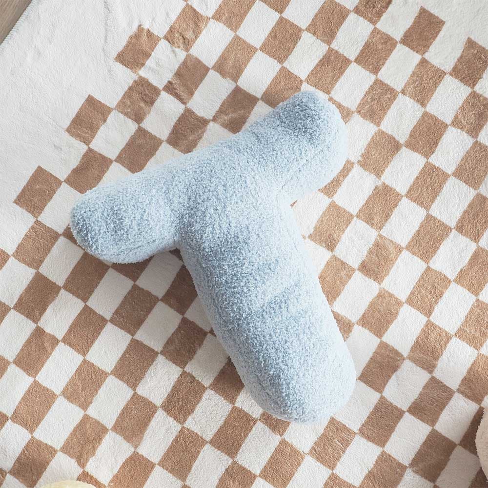 หมอนอิงตัวอักษร - T (สีฟ้า)