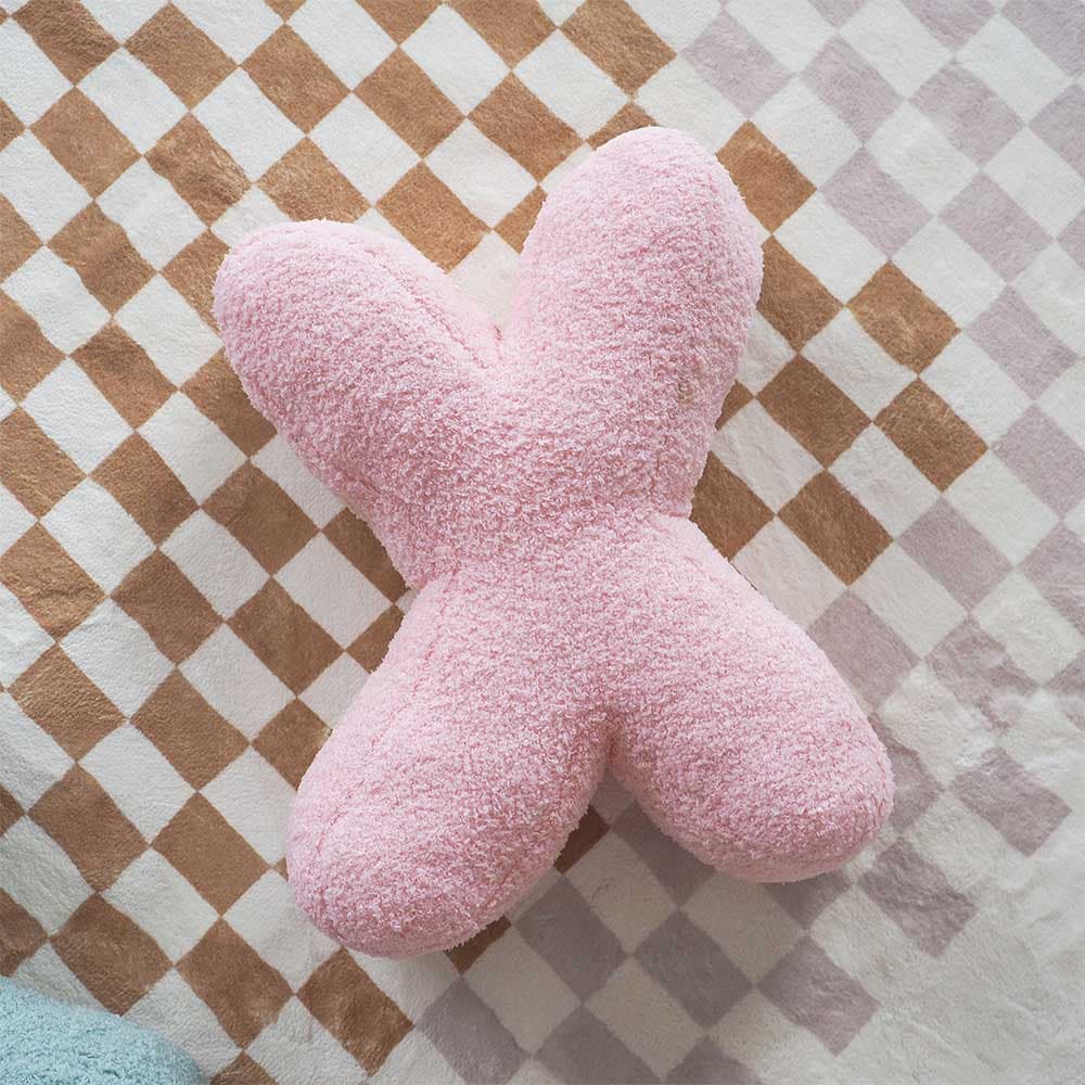 หมอนอิงตัวอักษร - X (สีชมพู)