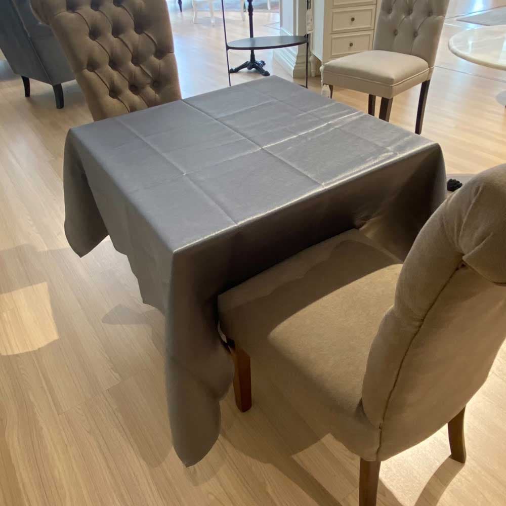 ผ้าปูโต๊ะ ขวัญ-04 สีเทา /135x135