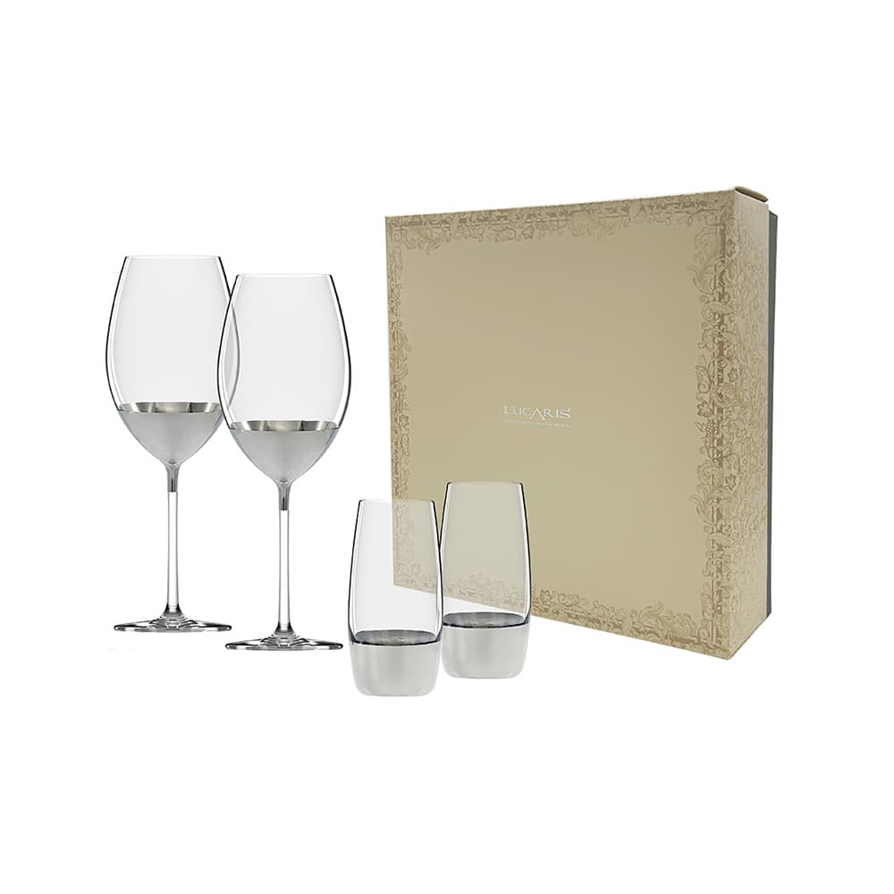 แก้วไวน์แดง ขนาด 760 มล. + แก้วน้ำ ขนาด 400มล. แพ็