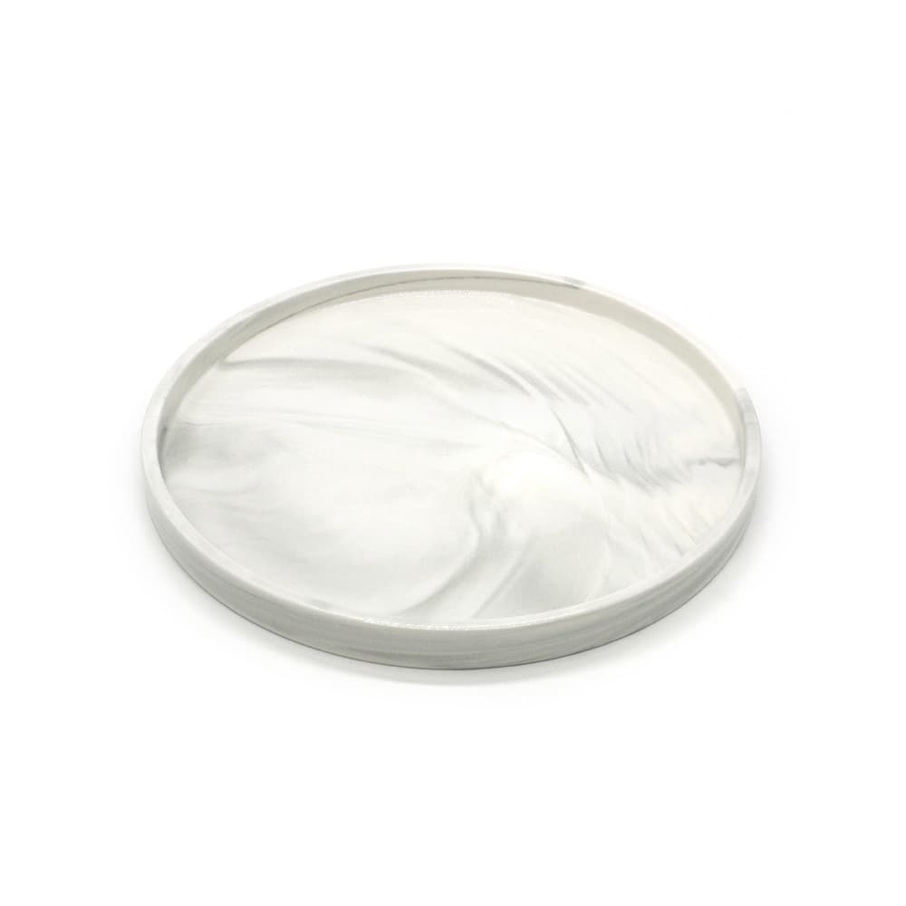 ถาดรูปวงกลมสีเทาลายหินอ่อน (ใหญ่)