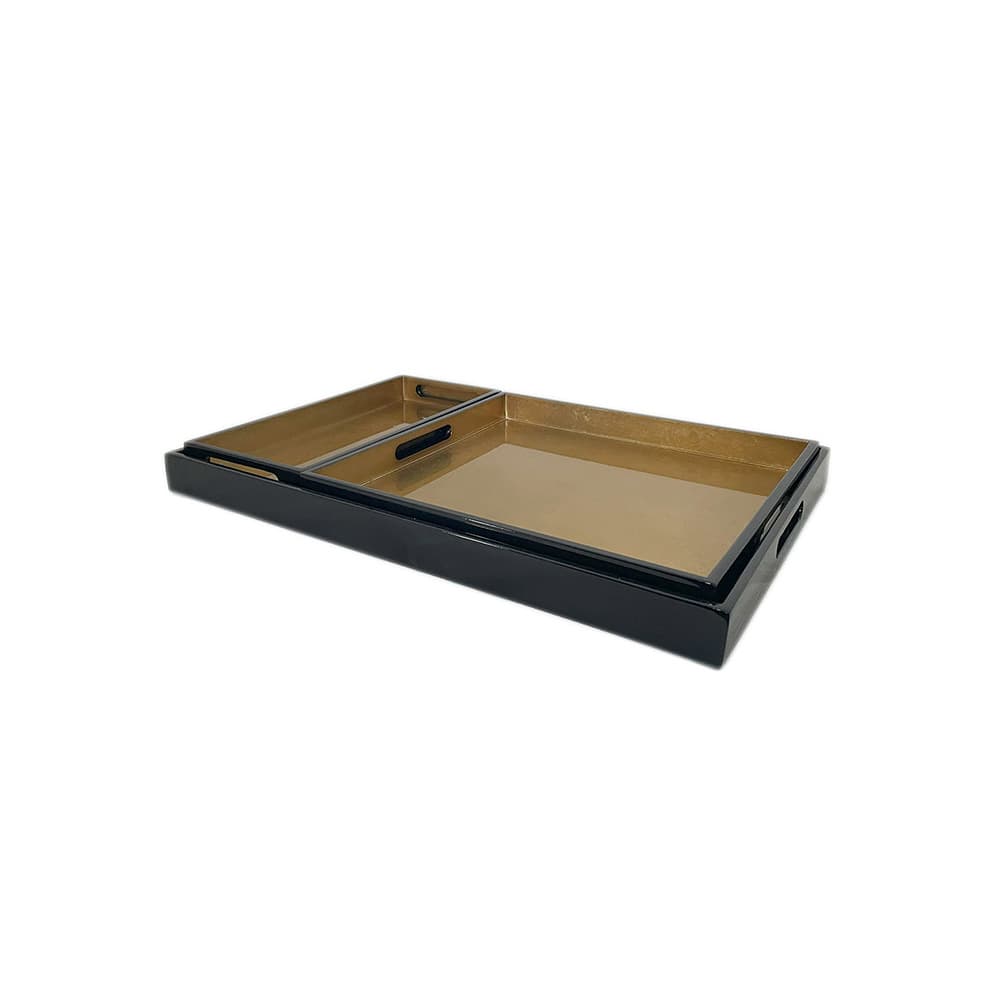 ถาดเสิร์ฟ 3 ชิ้น สี่เหลี่ยมผืนผ้าหูหิ้ว สีทองเข้ม-2