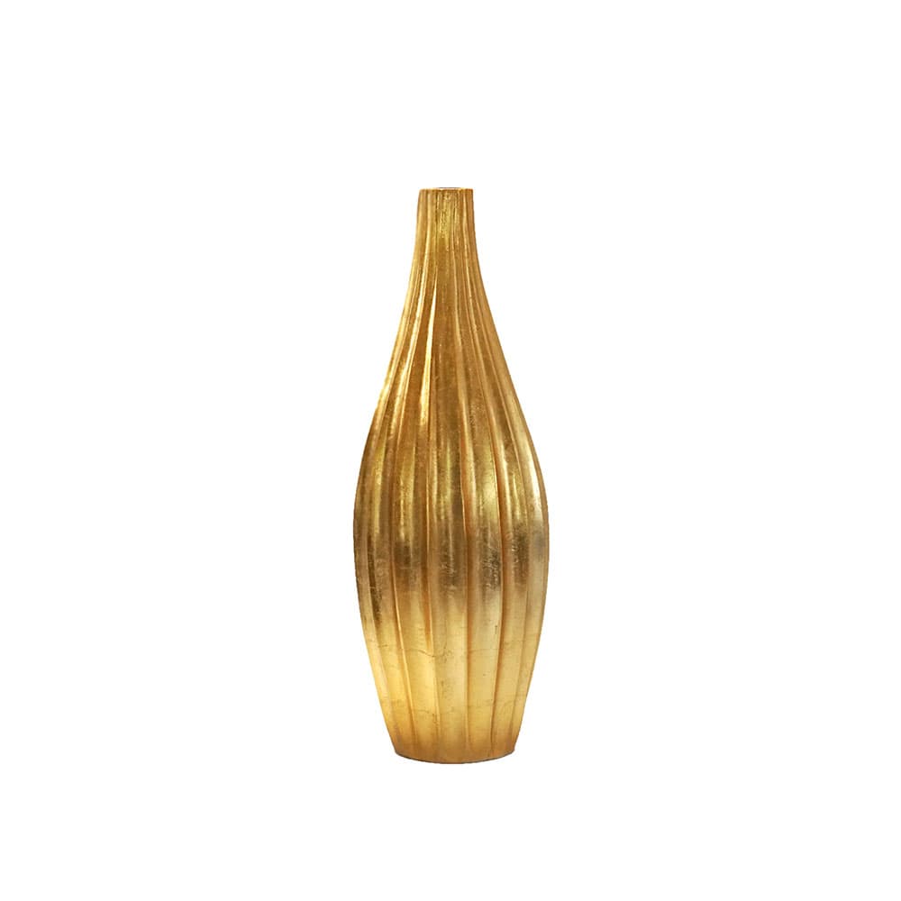 แจกันลายริ้ว 5x14 สีทอง