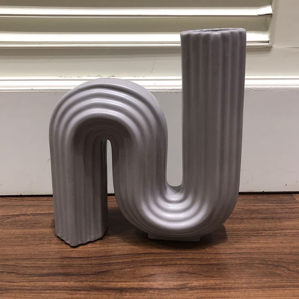 แจกันทรงนอร์ดิก สีเทา-2