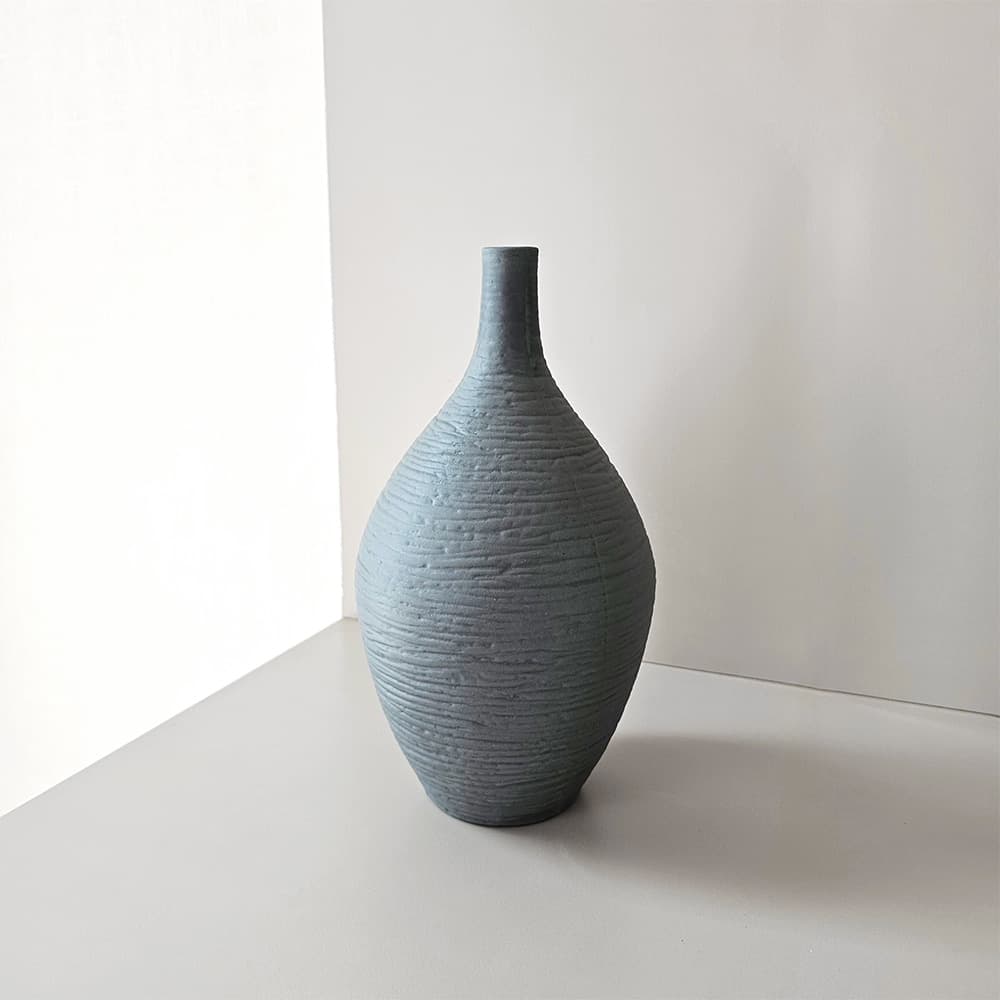 แจกันพุงกลม (สีเทา) สูง 23.6 ซม.-2